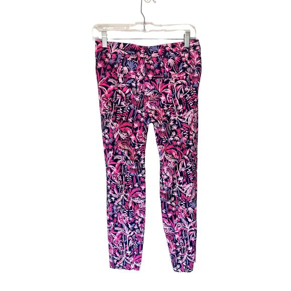 Lilly Pulitzer Navy Pink Resort Swing of Things Kelly Skinny Ankle Pant Size 2 - Picture 8 of 12